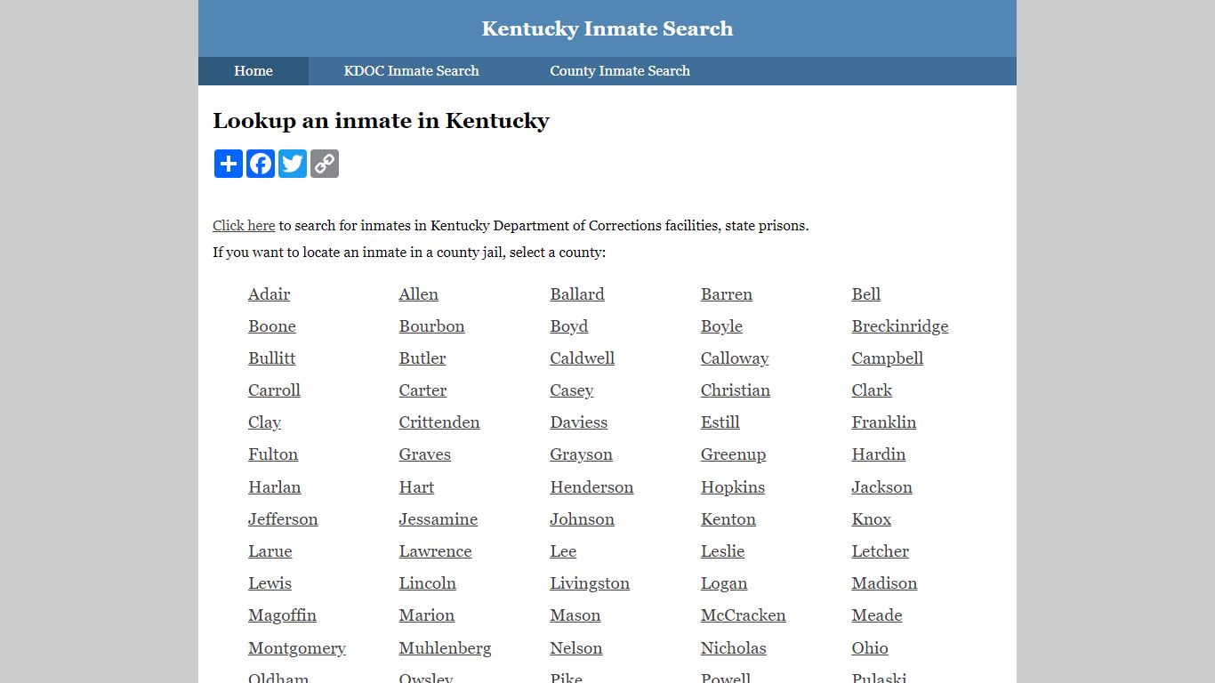 Graves County Inmate Search